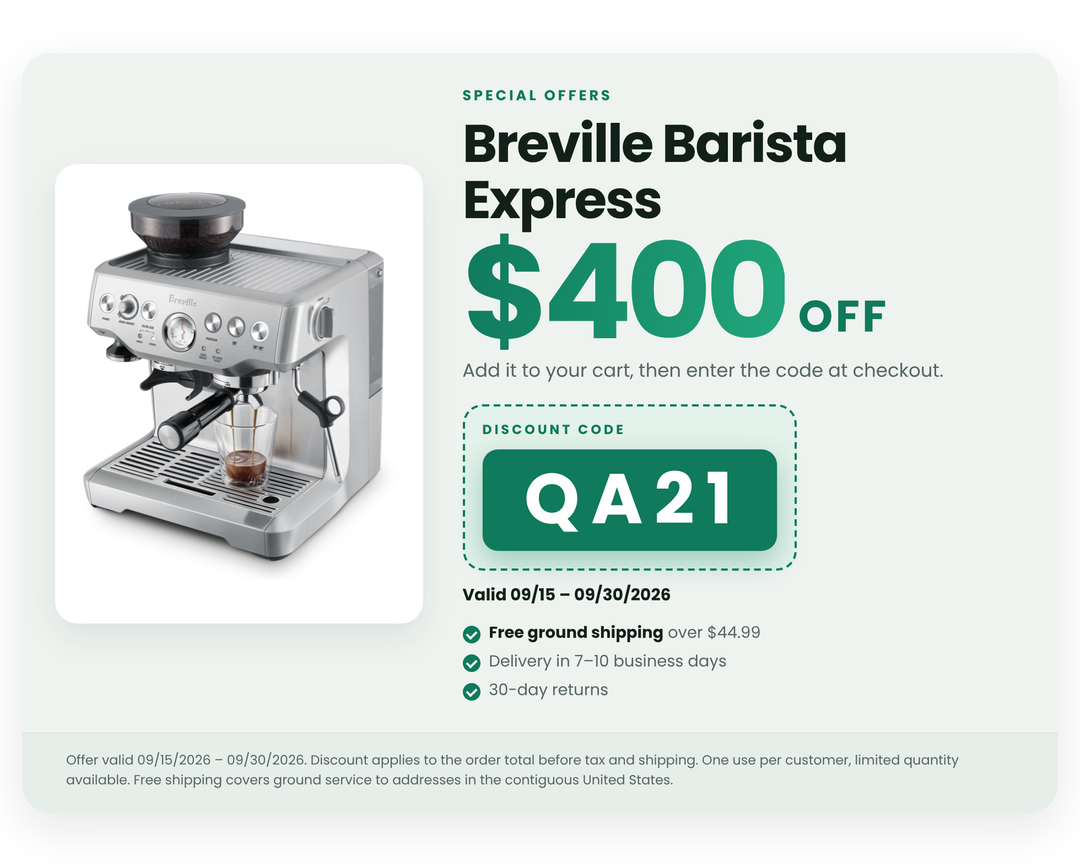 Breville Barista Express Espresso Machine ( QA21 DIscount Code)